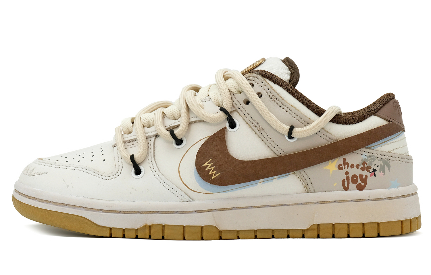 

Dunk Low верхние скейтборд обувь Unisex Nike, бежевый/коричневый