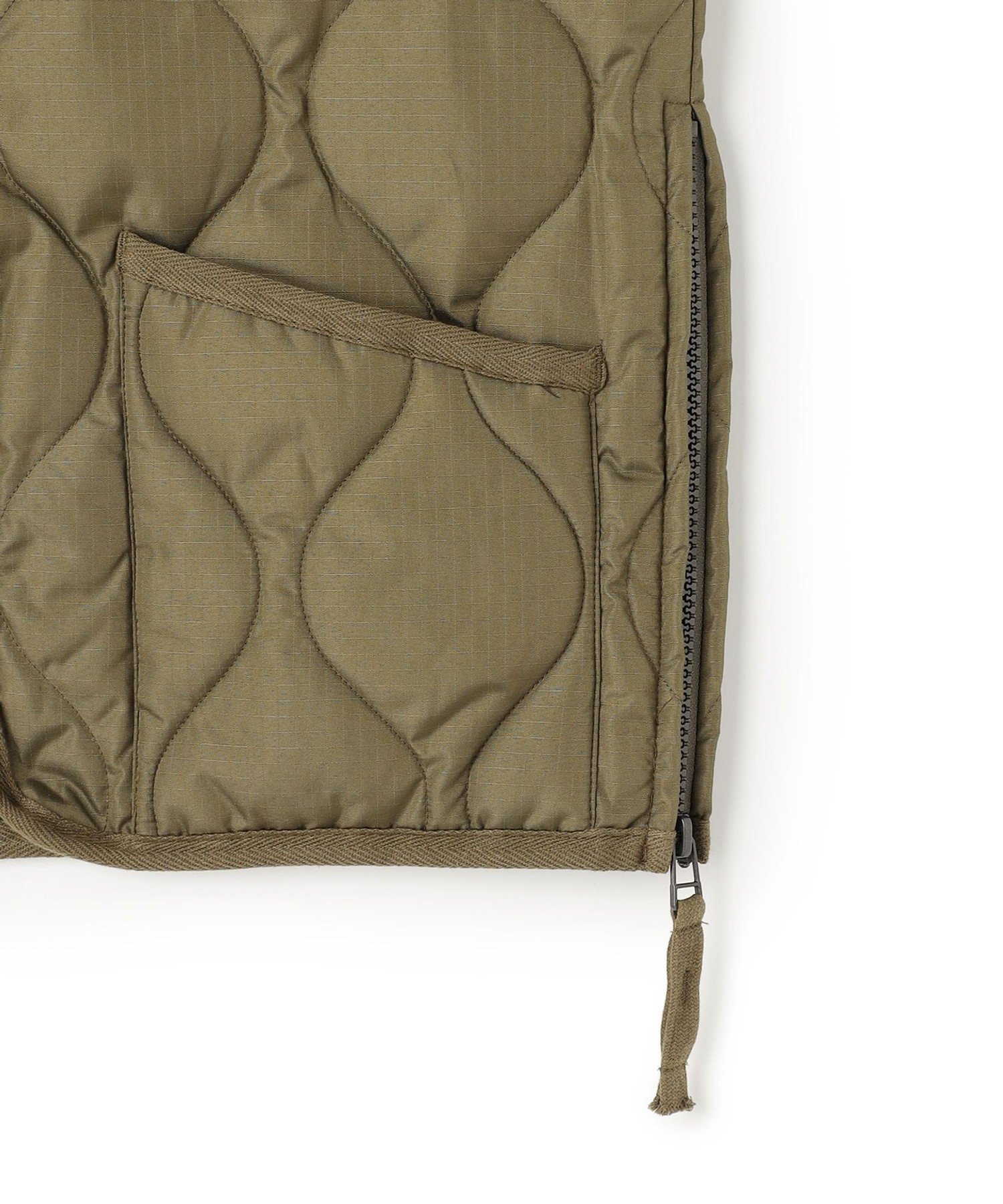 Пуховый жилет TAION Military Zip V-Neck (унисекс) (размеры 120-150 см) Unfilo, Dark Olive [054] — фото 3