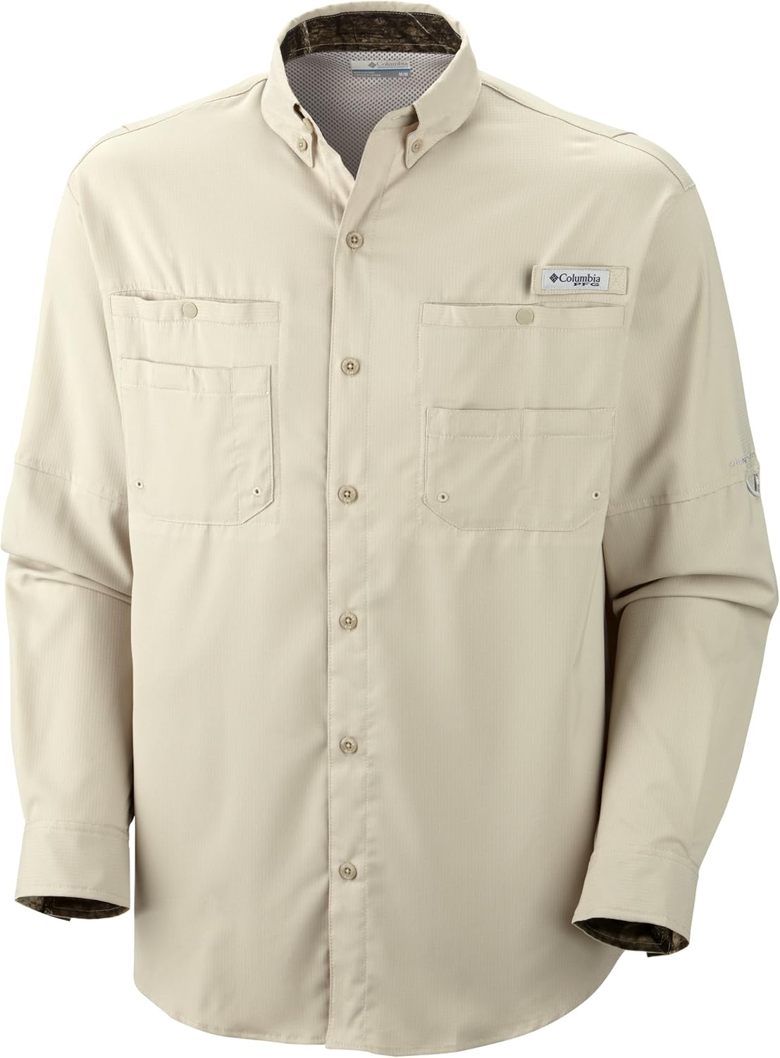 

Columbia мужская футболка PFG Tamiami II с длинным рукавом и UPF 40 для рыбалки, Fossil/Breakup Infinity