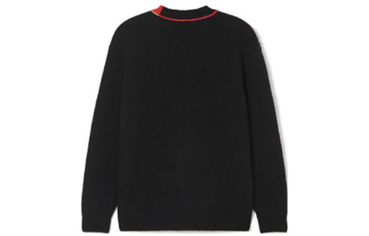Свитер LACOSTE SS23 Unisex, вязаный, черный с красным — фото 3