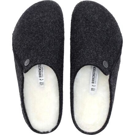 Zermatt Узкие тапочки на овчинной подкладке женские Birkenstock, цвет Anthracite/Natural Wool — фото 2
