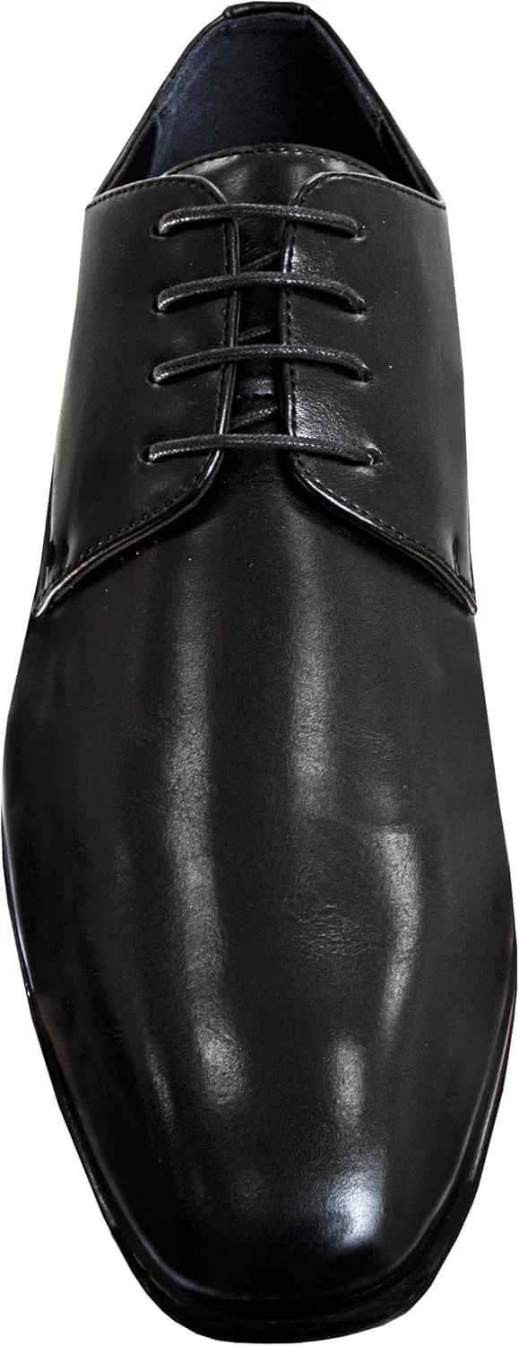 Мужские элегантные черные кожаные туфли Perry Ellis в классическом стиле оксфорд-дерби. Элегантные туфли для взрослых — фото 2