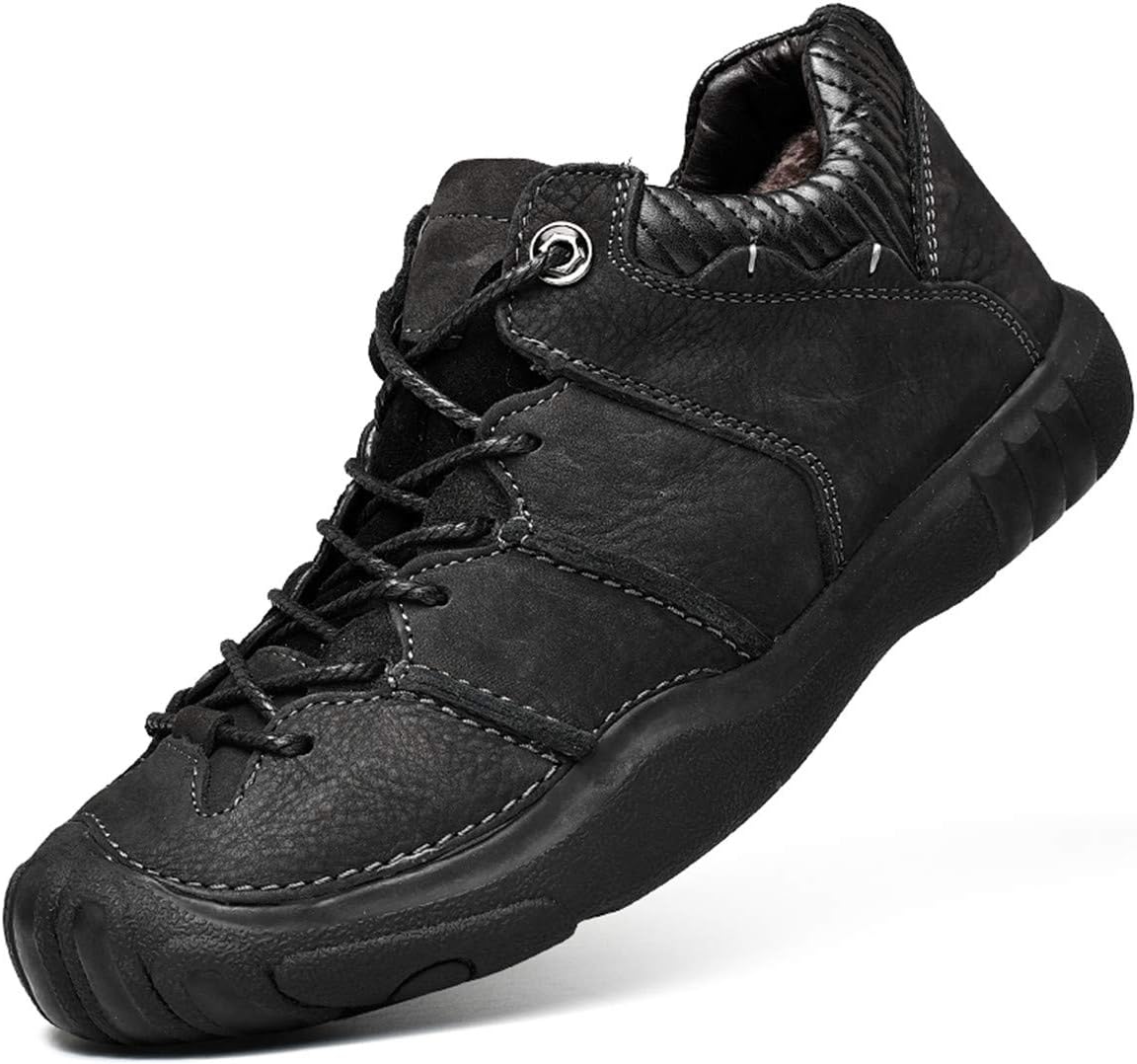 

Мужские кожаные кроссовки CHICLOVEY для походов и прогулок, повседневные оксфорды на шнуровке, черный