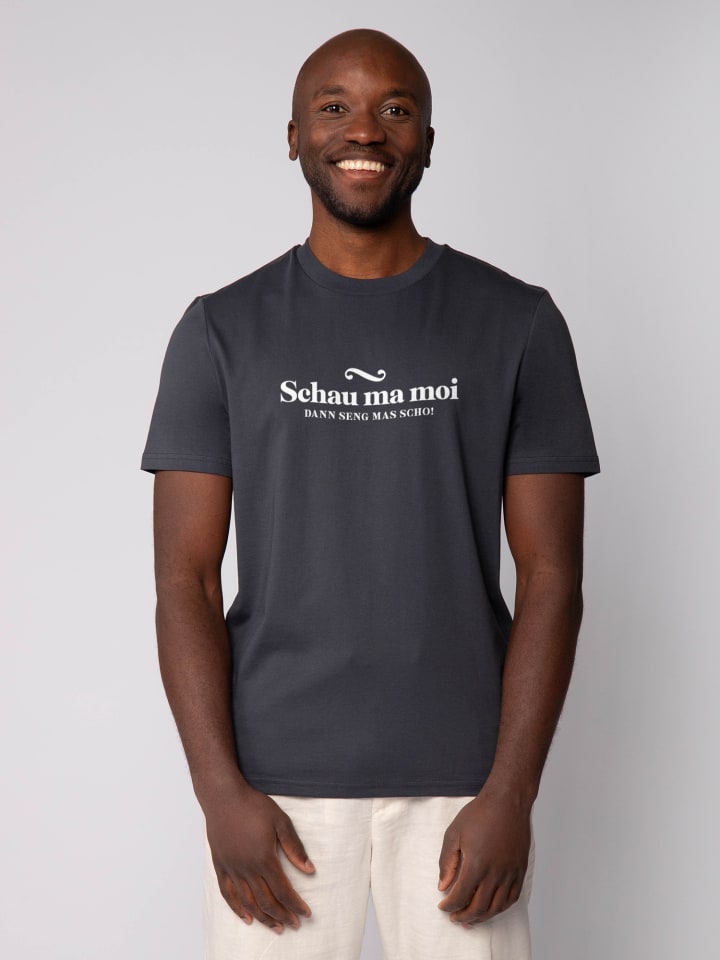 

Футболка Schau ma moi dann seng mas scho в цвете India Ink Grey wat Apparel, Серый, Футболка Schau ma moi dann seng mas scho в цвете India Ink Grey wat Apparel