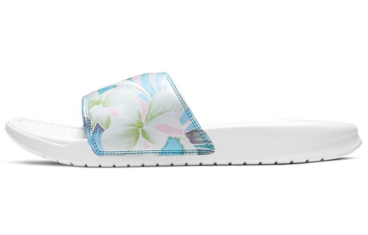 

Шлепанцы и сланцы Nike Benassi Jdi Floral Flowers White Blue Slippers 'White Blue' Women's