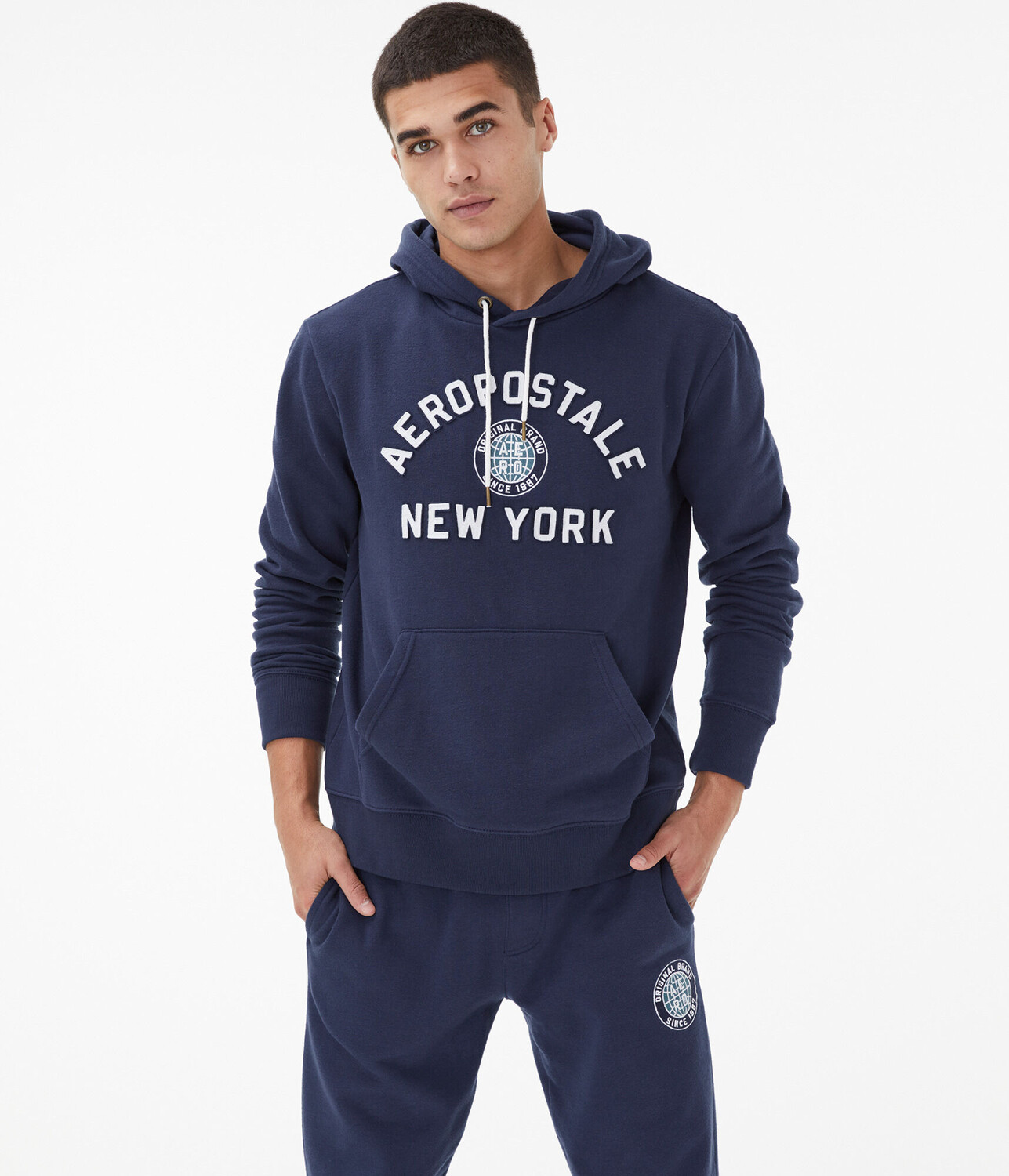 

Пуловер с капюшоном New York Arch Aeropostale, синий