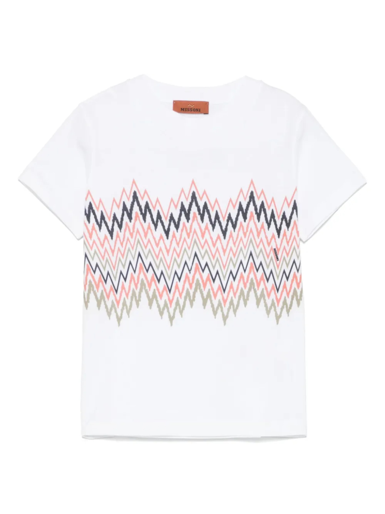 

Футболка с зигзагообразным принтом Missoni Kids, белый