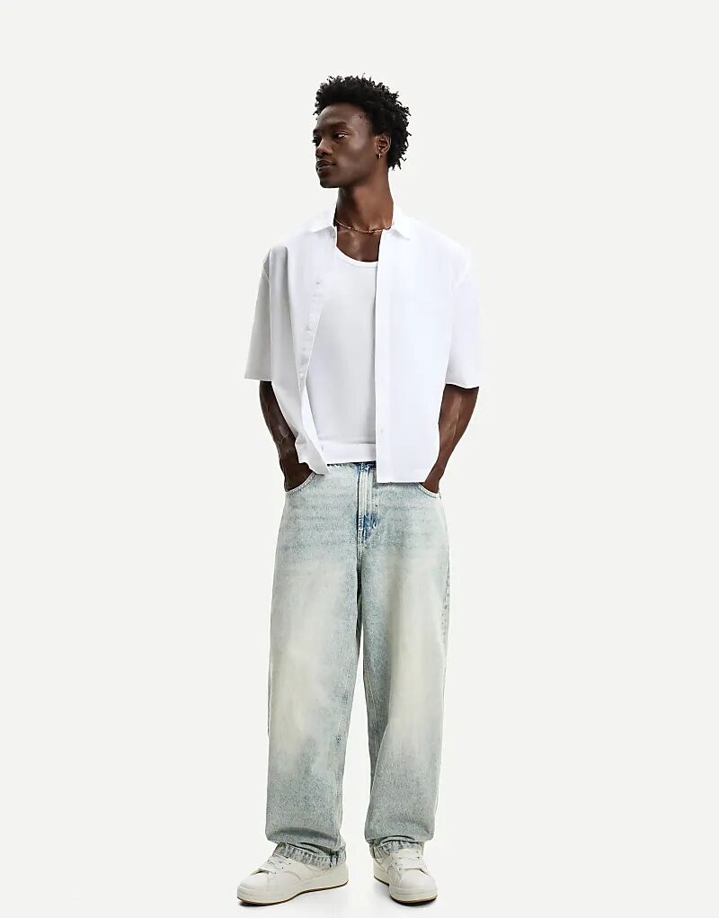

Джинсы Bershka Super baggy синего цвета