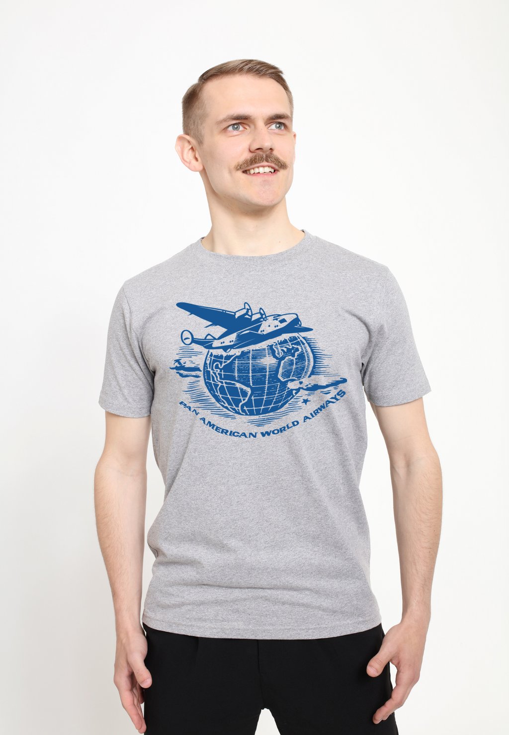 

Футболка с принтом PAN AM FLYING AROUND THE WORLD Henry Tiger, цвет Heather Grey