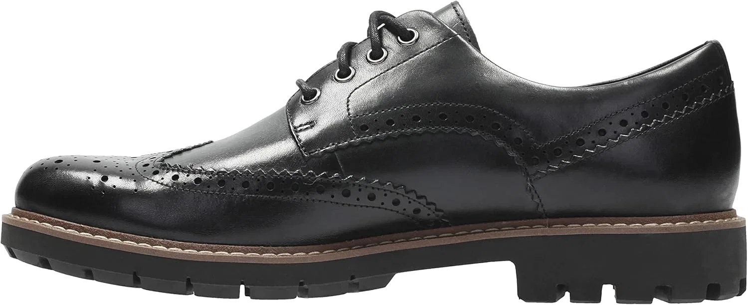 Мужские рубашки-дерби Clarks Batcombe Wing Derbys, Black (Black Leather) — фото 4