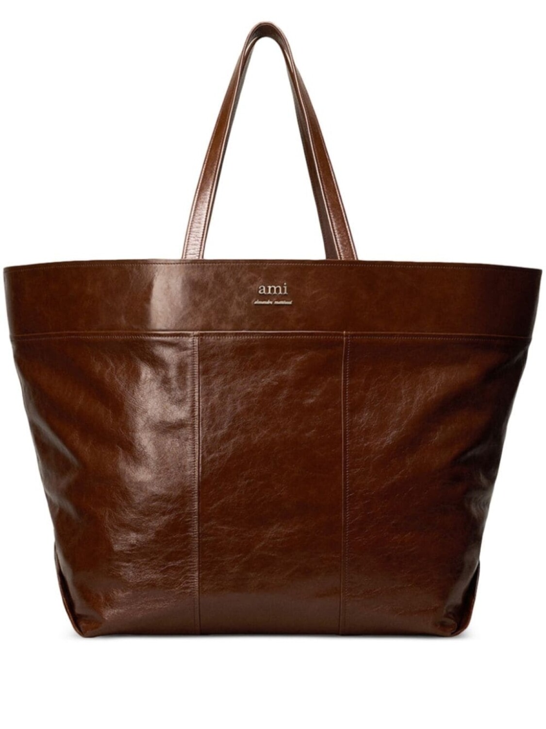 

AMI Paris сумка-тоут East West Maxi, коричневый