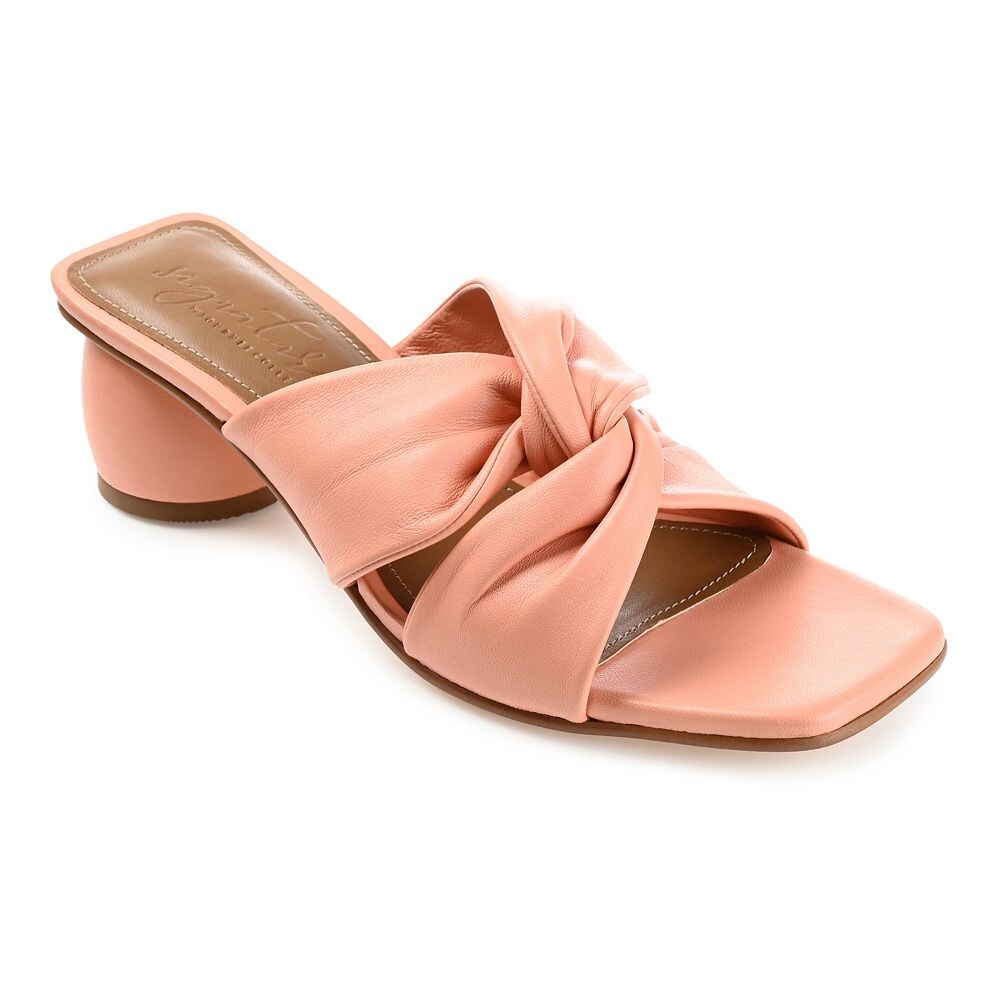 Женские туфли Journee Signature Tru Comfort из натуральной кожи на каблуке Charlize из пены, коралловый