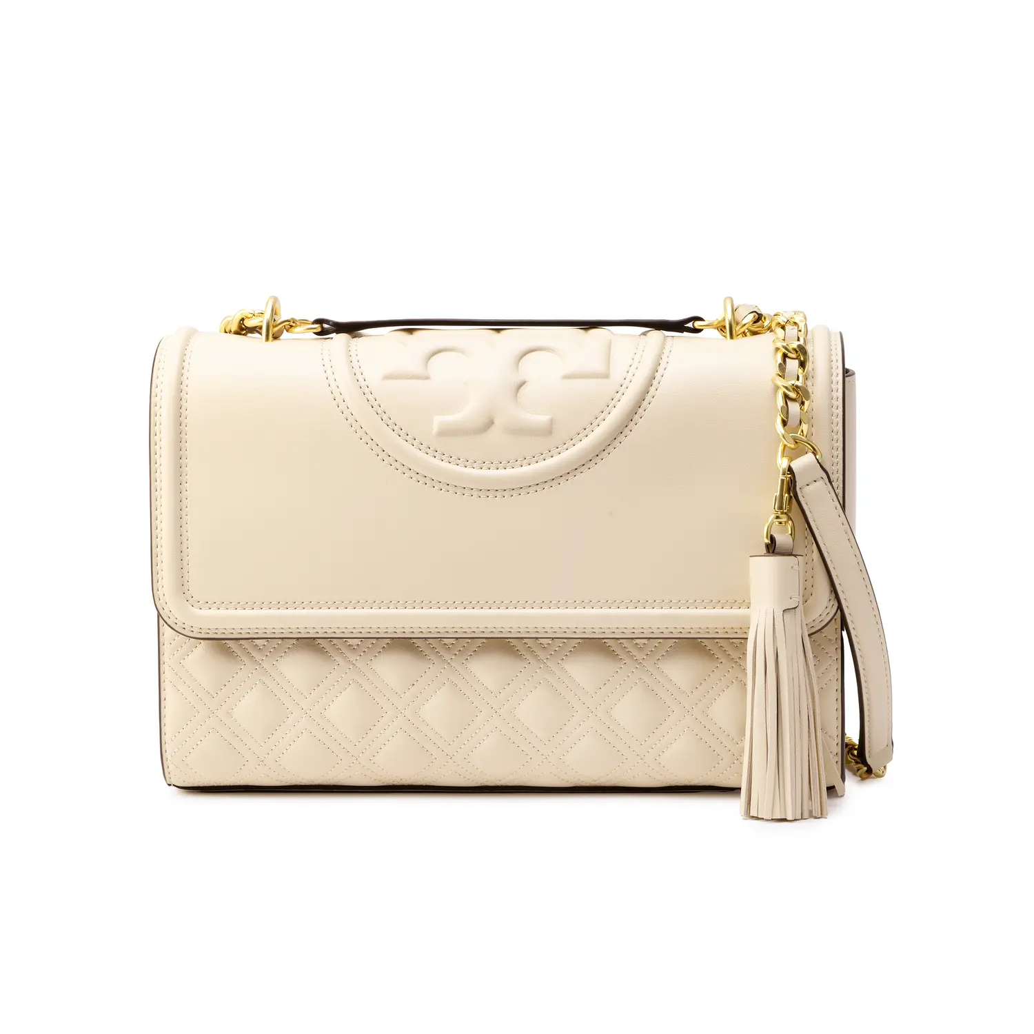 

TORY BURCH Кремовая сумка Флеминг трансформер через плечо