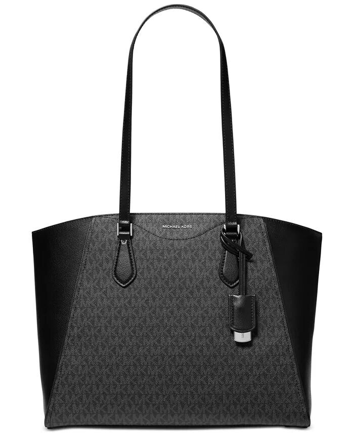 

Большая сумка-тоут на молнии с логотипом Taryn Michael Kors, бежевый