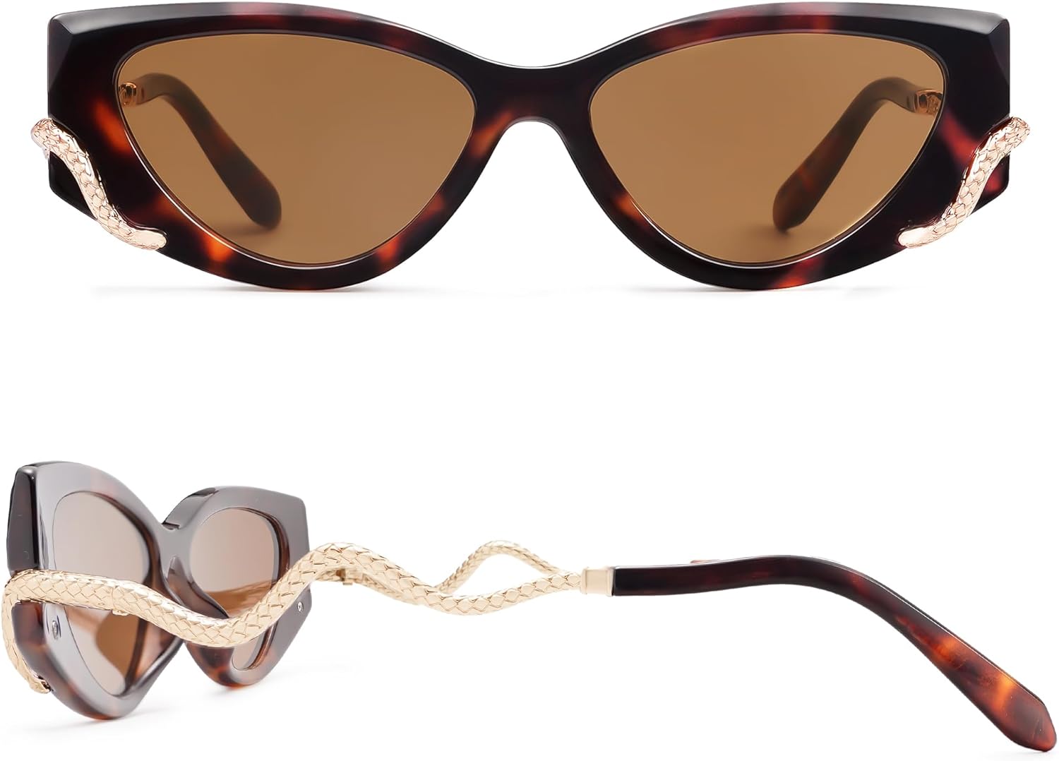 

Ретро-солнцезащитные очки в стиле Y2K с змеиной кожей для женщин, стильные «кошачий глаз» в стиле 90-х, узкие модные солнцезащитные очки AP3667 Appassal, C3 Tortoise/Gold Snake