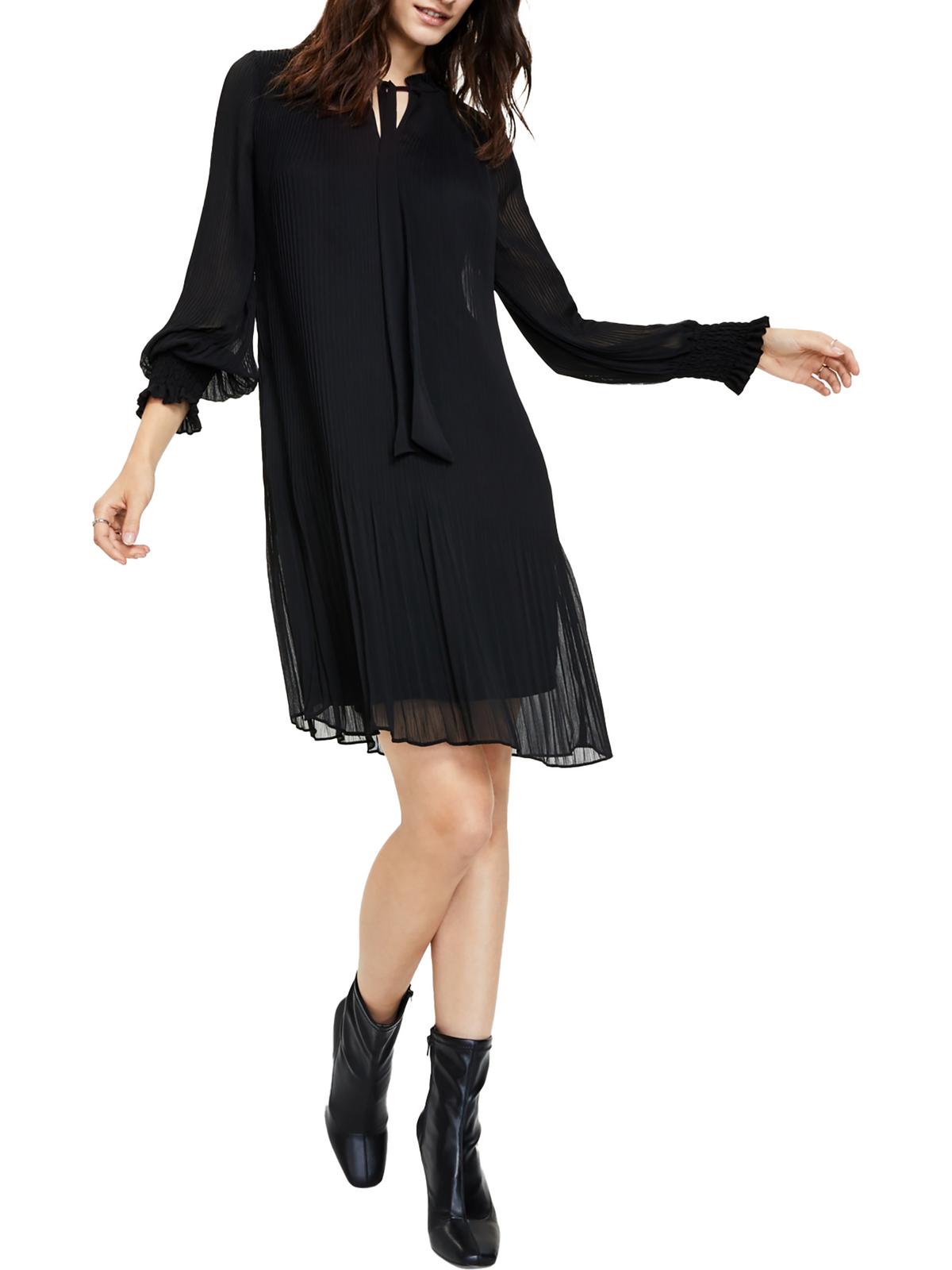 

Женское плиссированное платье длиной до колена DKNY, черный