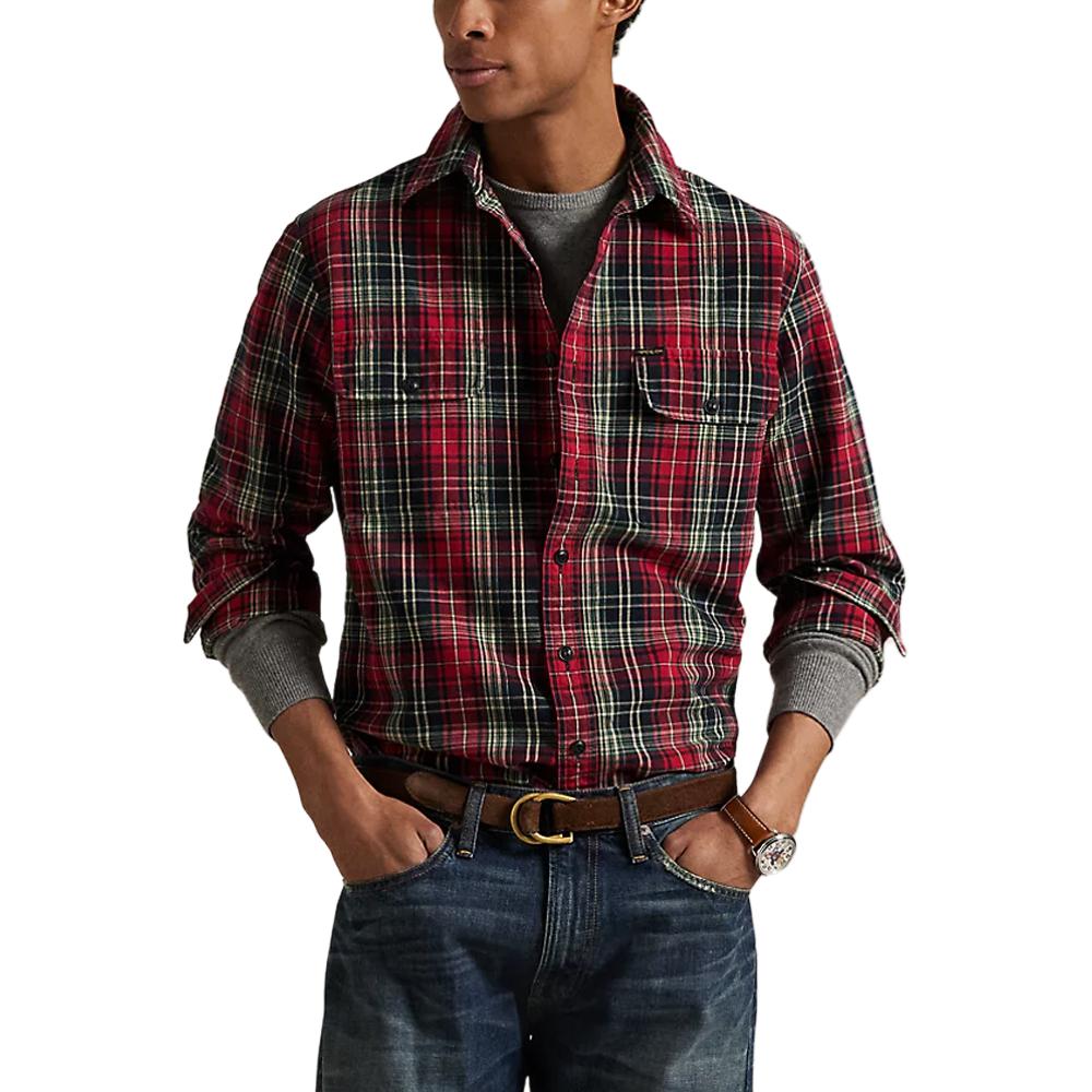 Клетчатая хлопковая рубашка Polo Ralph Lauren, красный черный мультиколор — фото 3