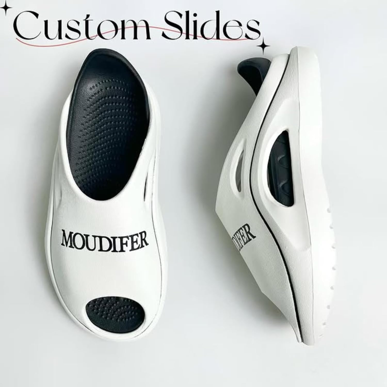 Тапочки Moudifer Cloud для женщин и мужчин- тапочки для дома с поддержкой арки, легкие домашние горки, Толстая подошва и не скользящие сандалии для ванной- унисекс-тапочки- максимальный комфорт и простота в чистке, белый — фото 2