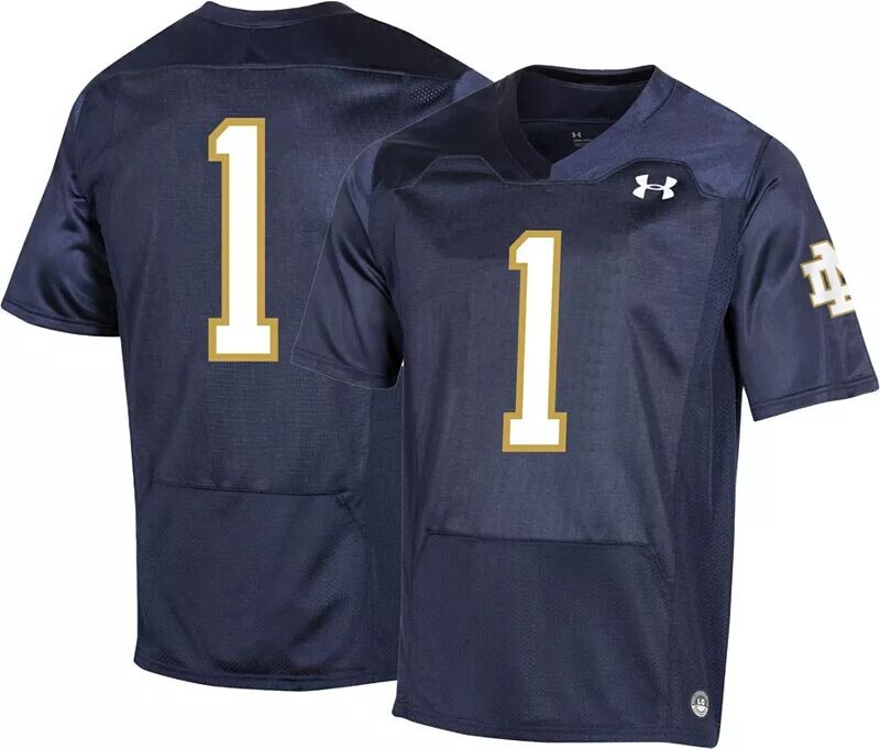 

Мужская футбольная майка Under Armour Notre Dame Fighting Irish Navy, реплика