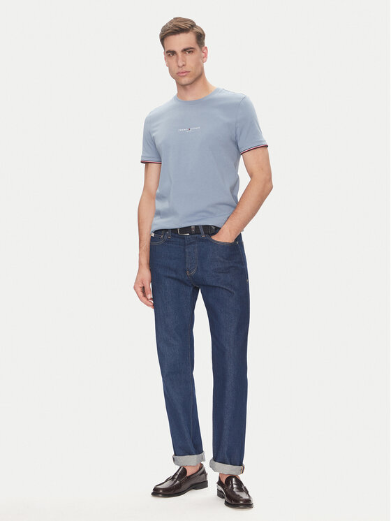 Футболка обычного кроя Logo MW0MW32584 Tommy Hilfiger, голубой — фото 2