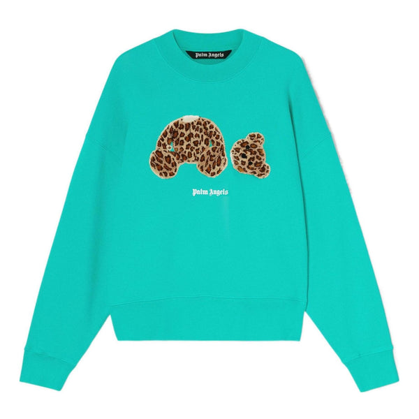 

Толстовка ss22 leopard bear crewneck 'forest green brown' Palm Angels, зеленый