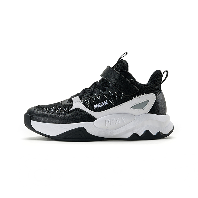 

Непромокаемая амортизация устойчивость к истиранию поддержка низкие баскетбольные кроссовки Kids' PEAK, черно-белый
