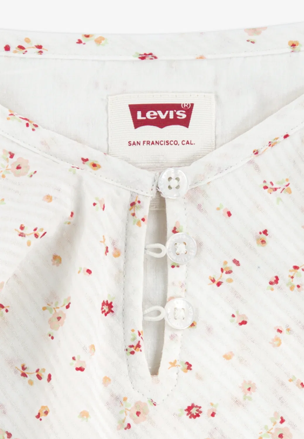 Блузка с оборками и мелким узором Levi'S, Egret — фото 3
