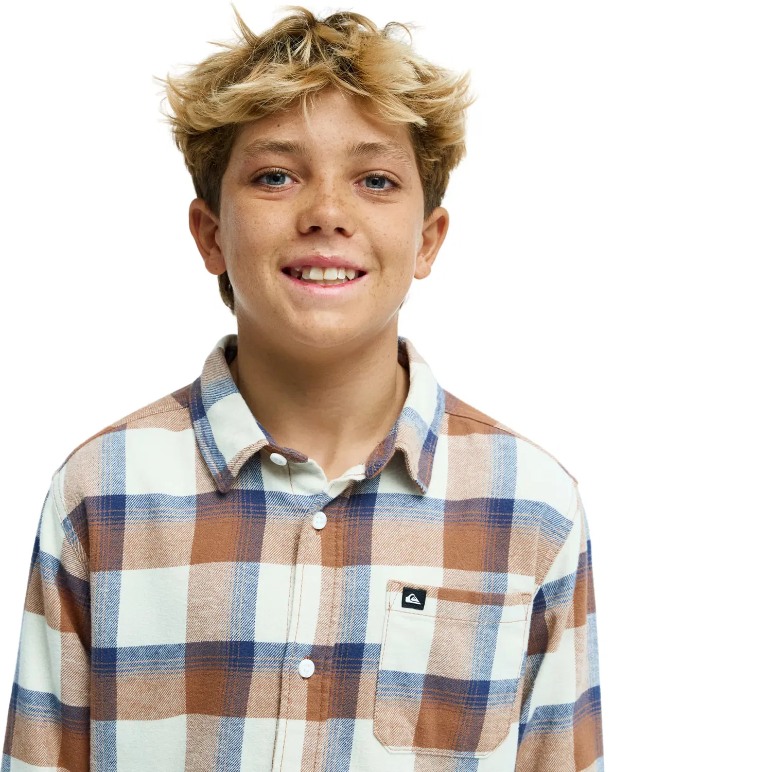 Детская рубашка с длинным рукавом из фланели Quiksilver, Marrón — фото 4