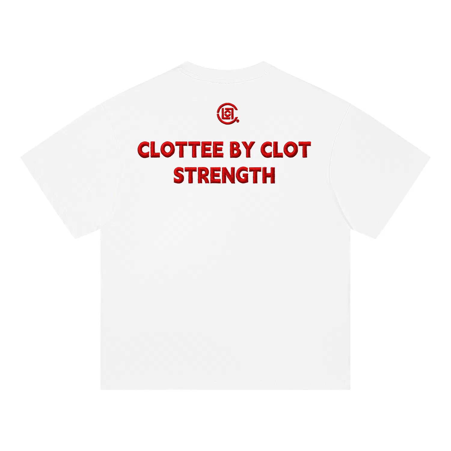 Детская футболка с принтом Unisex Crew Neck Moderate Straight Fit CLOT, White Red Embroidered