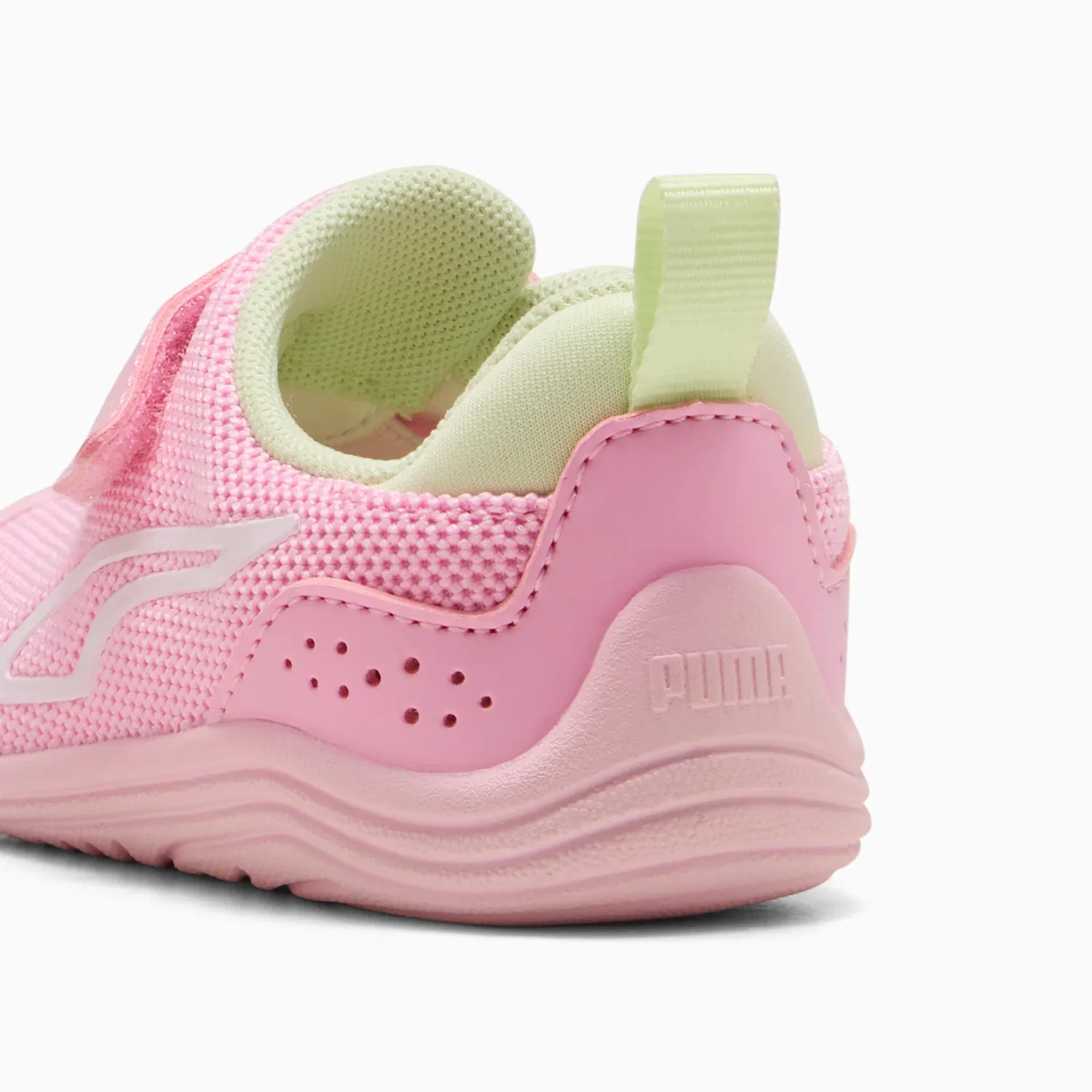 Удобные кроссовки для малышей Kitten Mesh Puma, Pink Shimmer-Puma White-Apple Spritz — фото 3