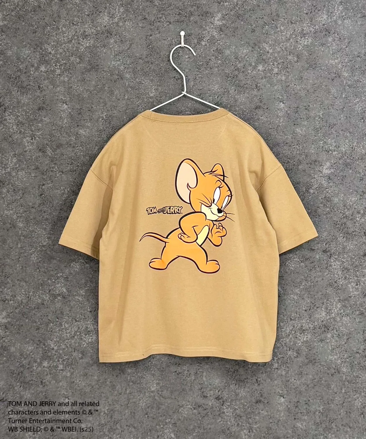 Детская футболка оверсайз с принтом TOM&JERRY, Beige