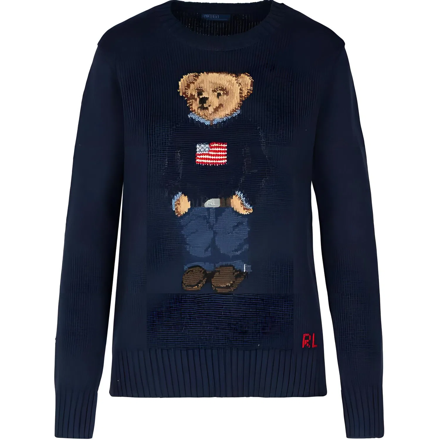 Женский джемпер с интарсией Bear Polo Ralph Lauren, Marine Blue