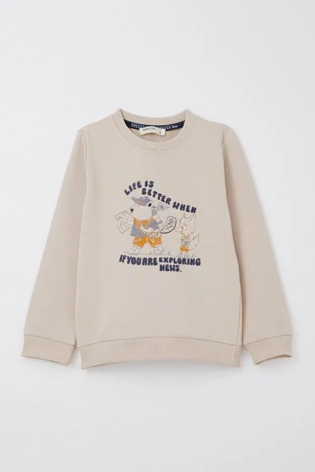 Детский спортивный комплект для мальчиков с принтом Scout Animals Breeze, Beige — фото 2