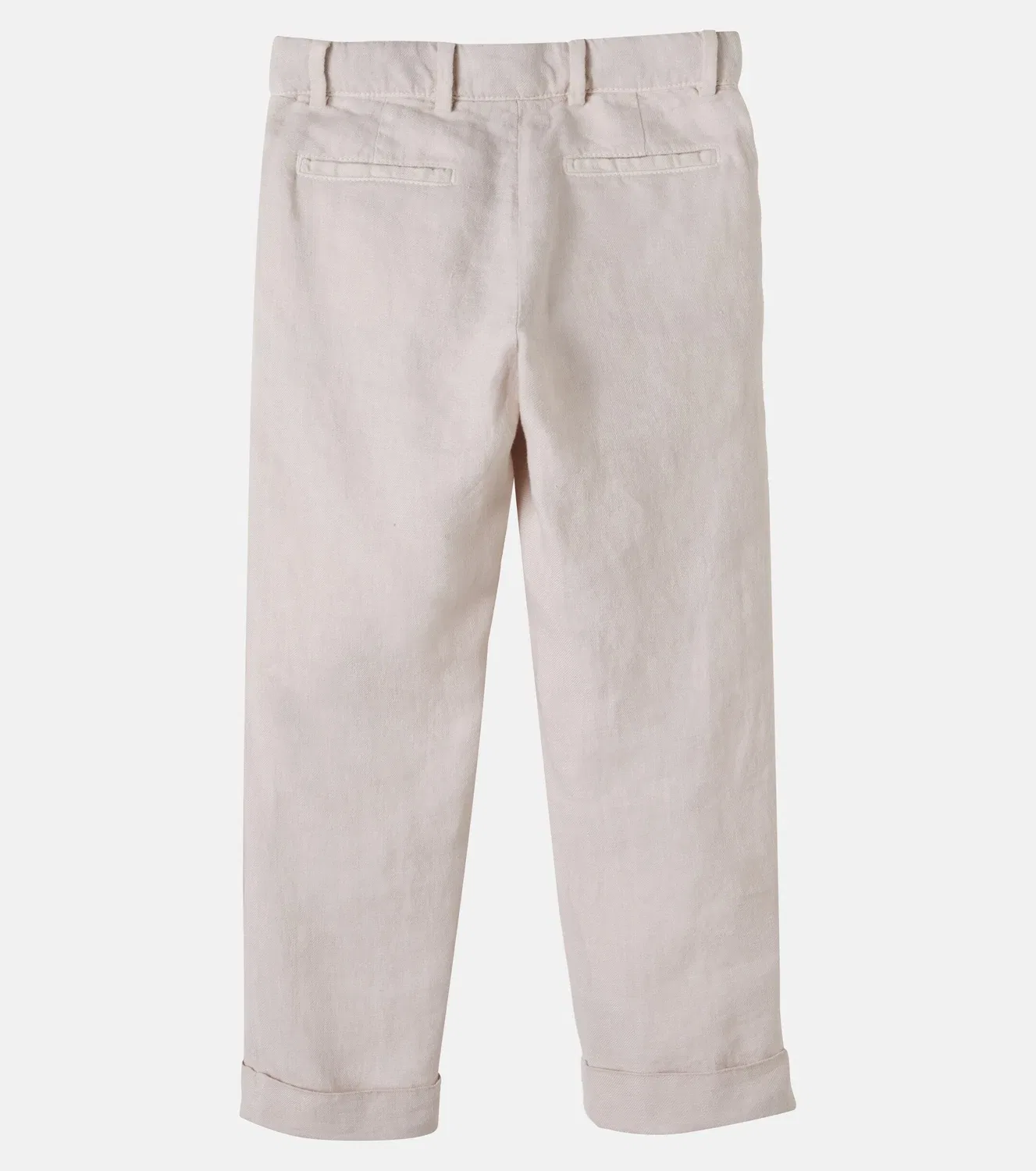 Льняные брюки Brunello Cucinelli Kids, бежевый — фото 3