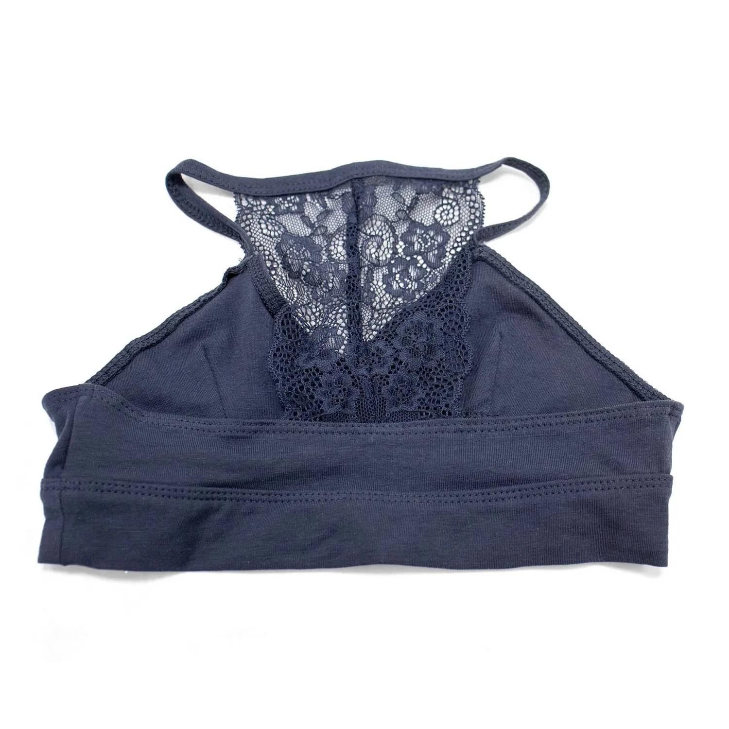 Детский бралетт-топ без косточек с кружевной спинкой и сборками Maidenform, Navy Blue — фото 2