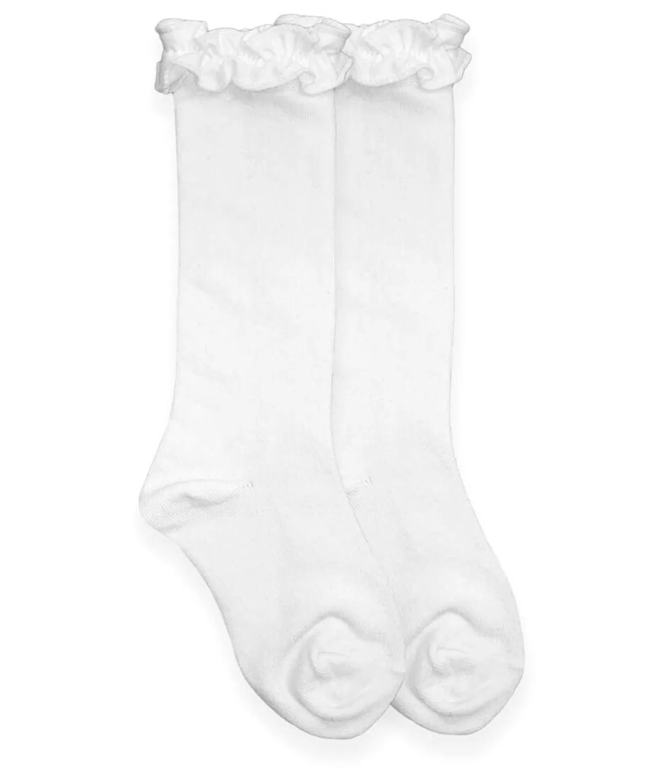 Детские высокие носки с рюшами для девочек, 1 шт. Jefferies Socks, White