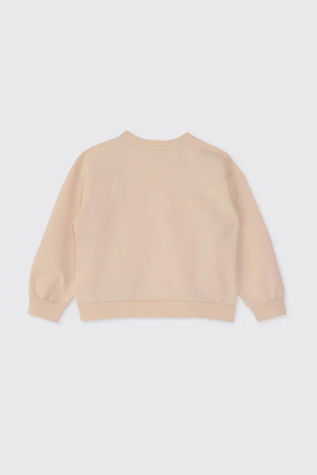 Детские свитшот для девочек с вышивкой Panço, Beige — фото 4