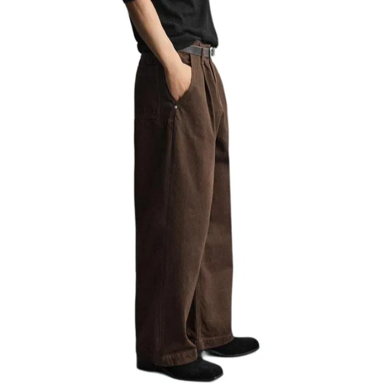 Мужские джинсы с широкими штанинами Brown ZARA, Brown — фото 4