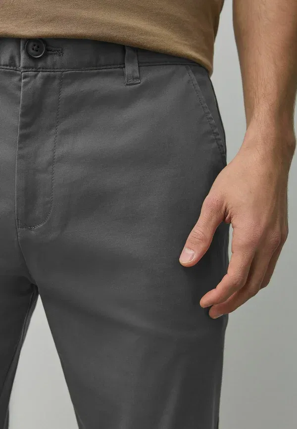 Брюки из хлопка с эластаном Trousers Next, dark grey, темно-серый — фото 4