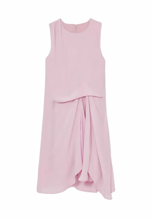 Платье повседневное из вискозы Elina draped tuck sleeveless dress Reiss, розовый — фото 3