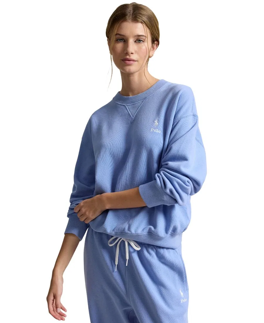 Женский свитшот с круглым вырезом и длинным рукавом из флиса Island Fleece Polo Ralph Lauren, Dress Shirt Blue