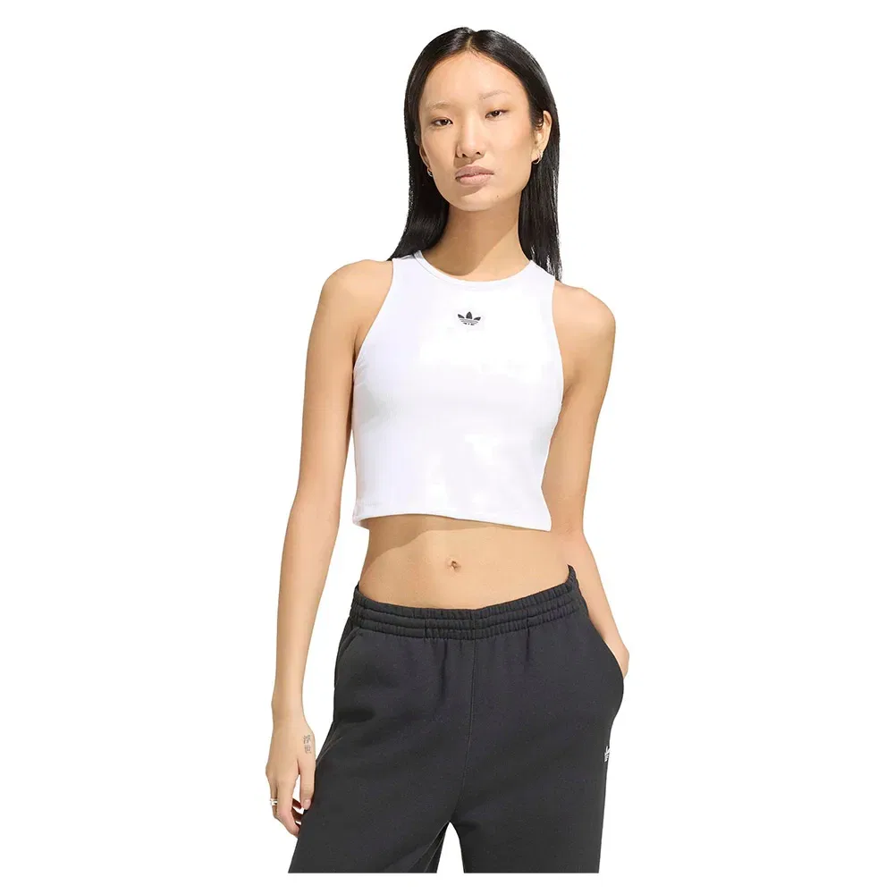 Женская майка без рукавов с ребристой текстурой Adidas Originals Essentials Rib, White