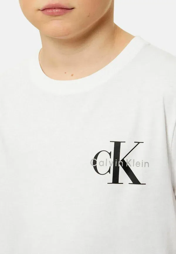 Футболка с монологотипом на груди, короткий крой - футболка с принтом Calvin Klein Jeans, белый — фото 4
