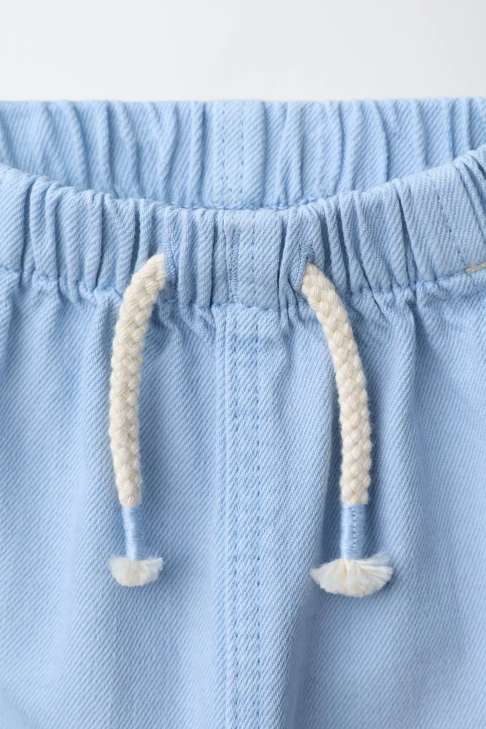 Брюки из саржи свободного кроя ZARA, Bluish — фото 3
