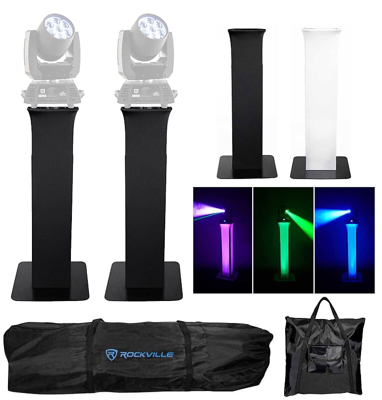 

Пара тотемных стоек с сумками + черные + белые сетки для Chauvet Pro Rogue R1 Wash Lights Rockville (2) RTP32B Pro Rogue R1 Wash