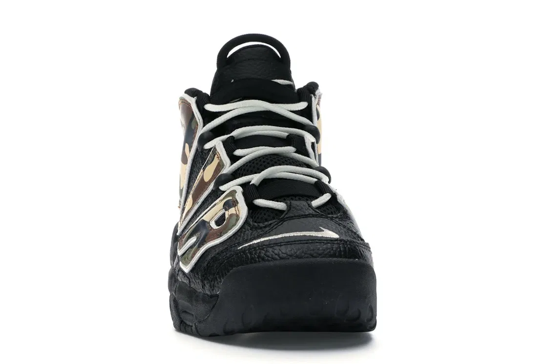 Детские кроссовки Lifestyle с камуфляжным принтом Nike Air More Uptempo 96 Nike, Black/Sail-Light British Tan-Asparagus-Outdoor Green-Celestial Gold — фото 2