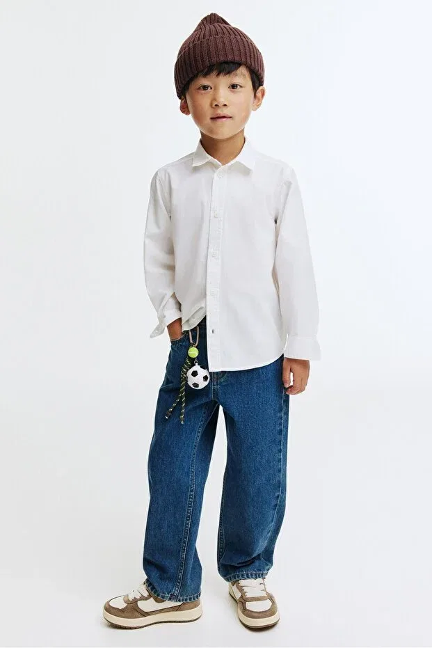 Детская рубашка для мальчиков хлопковая H&M, White