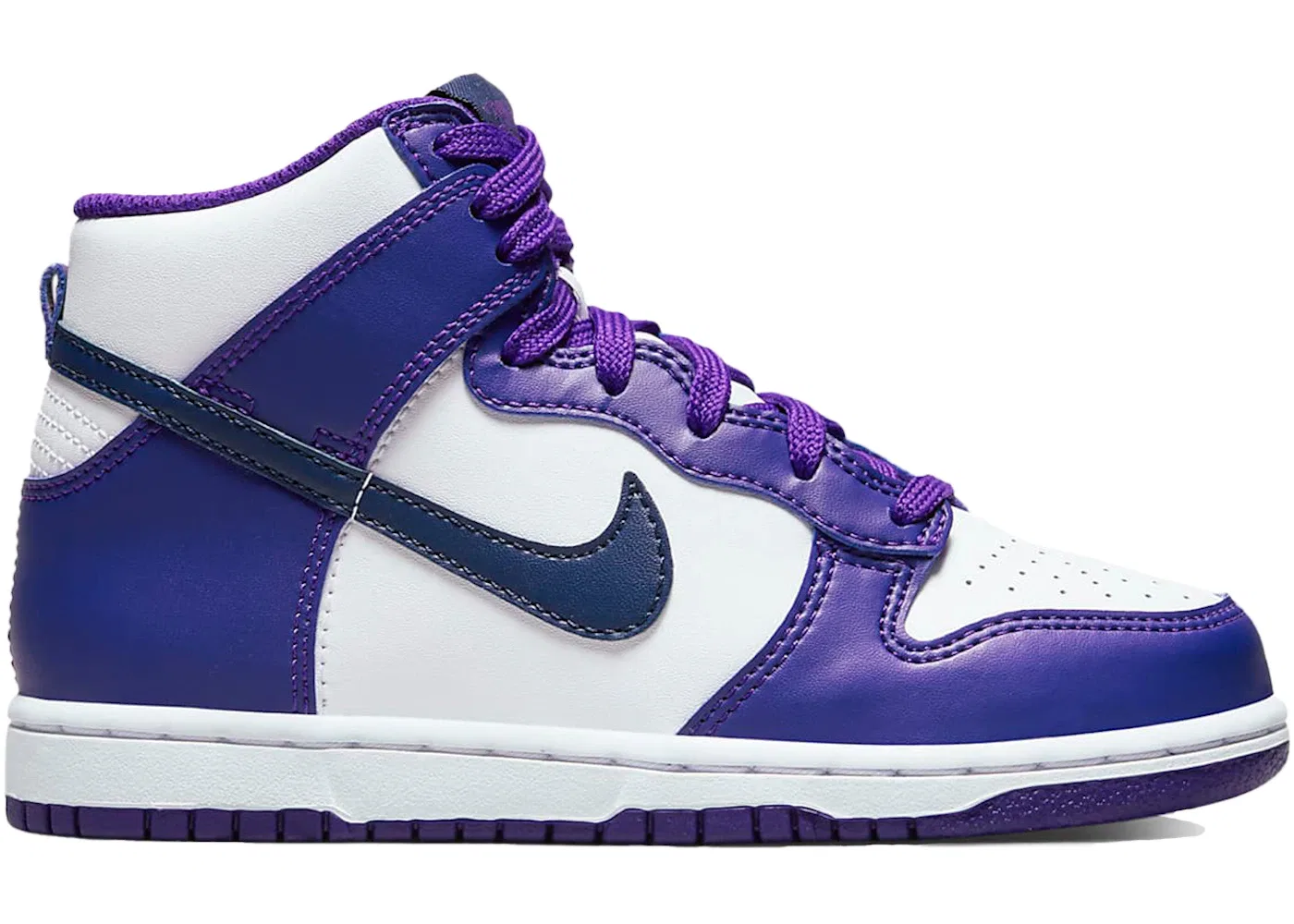 Детские кроссовки Lifestyle Nike Dunk High, White/Electro Purple/Midnight Navy