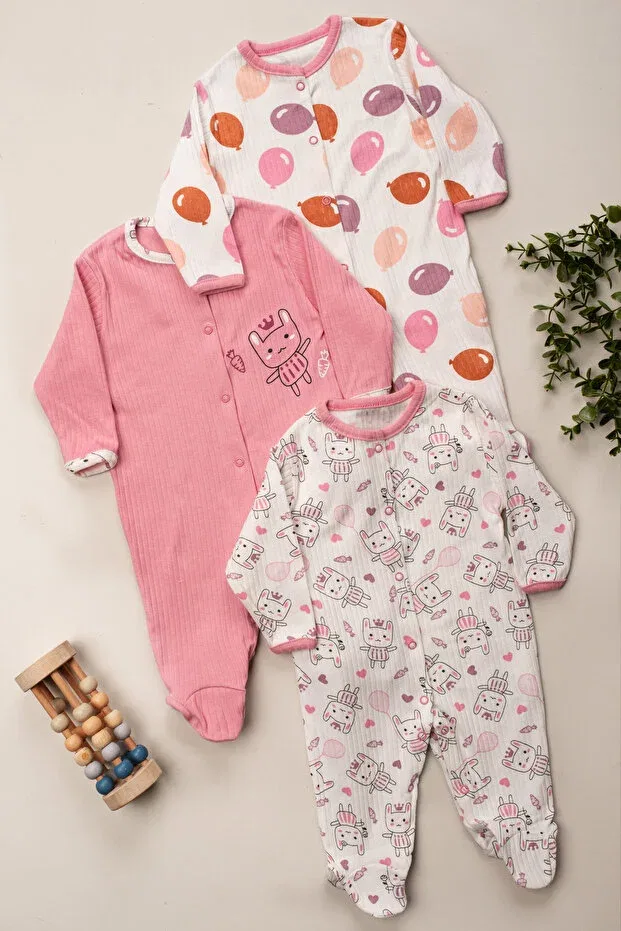 Детский комбинезон для девочек с принтом Enia Baby, Çok Renkli