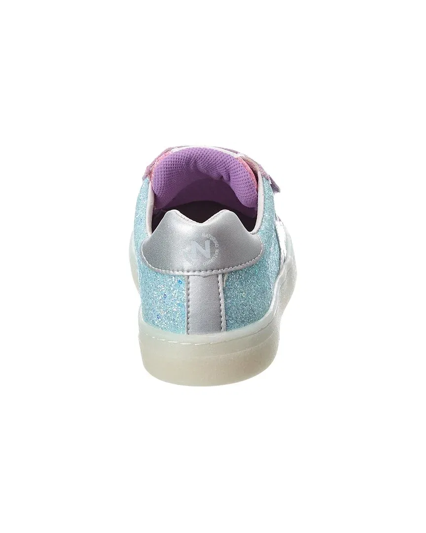 Детские кроссовки на липучках с блестками Naturino Pinn Glitter & Suede Sneaker, розовый — фото 3